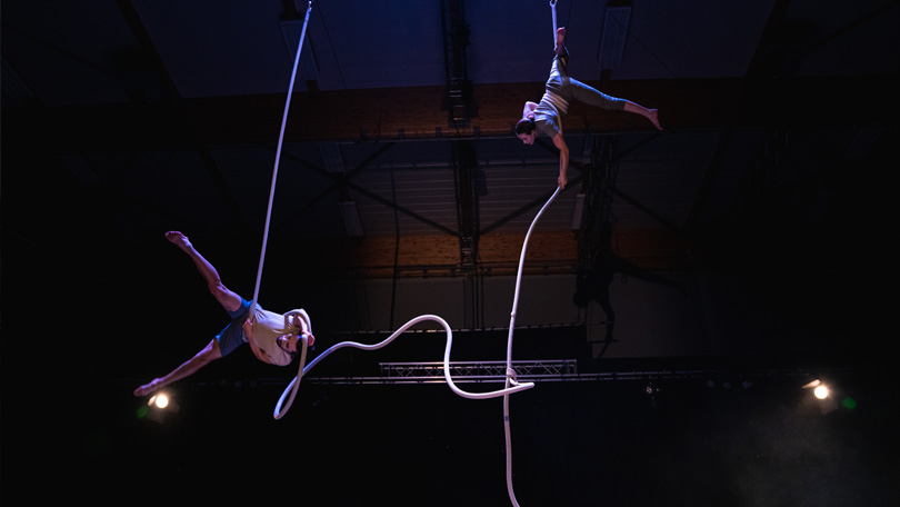 Presentation of our aerial rope act for the last year at AcaPA - Tilburg, January 29, 2020. © Jona Harnischmacher